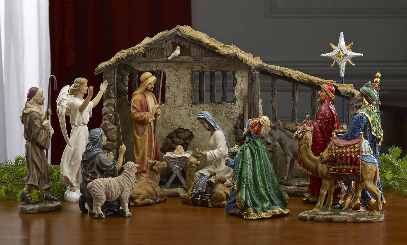 The Full Real Life Nativity Creche