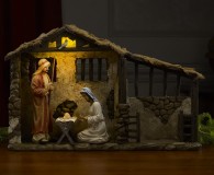 Christmas Nativity Lighted Stable for 14 Nativity Set Three Kings Gifts GFM022