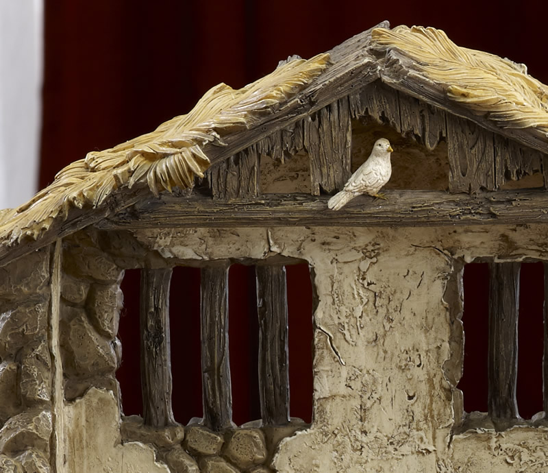 LIGHTED STABLE - REAL LIFE NATIVITY - 7 INCHES | EWTN 